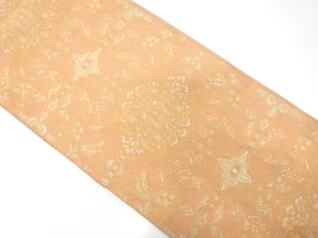 JAPANESE KIMONO / ANTIQUE FUKURO OBI / SILK / WOVEN FLOWER CREST